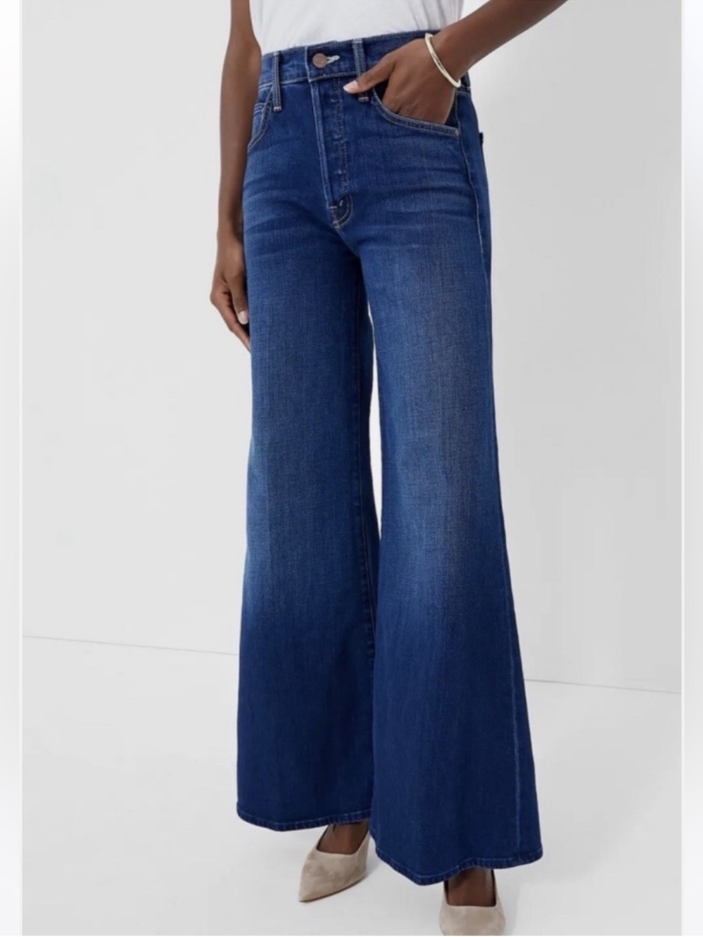 MOTHER Tomcat Roller Denim Jeans In Groovy Size 30 Wide Leg EUC